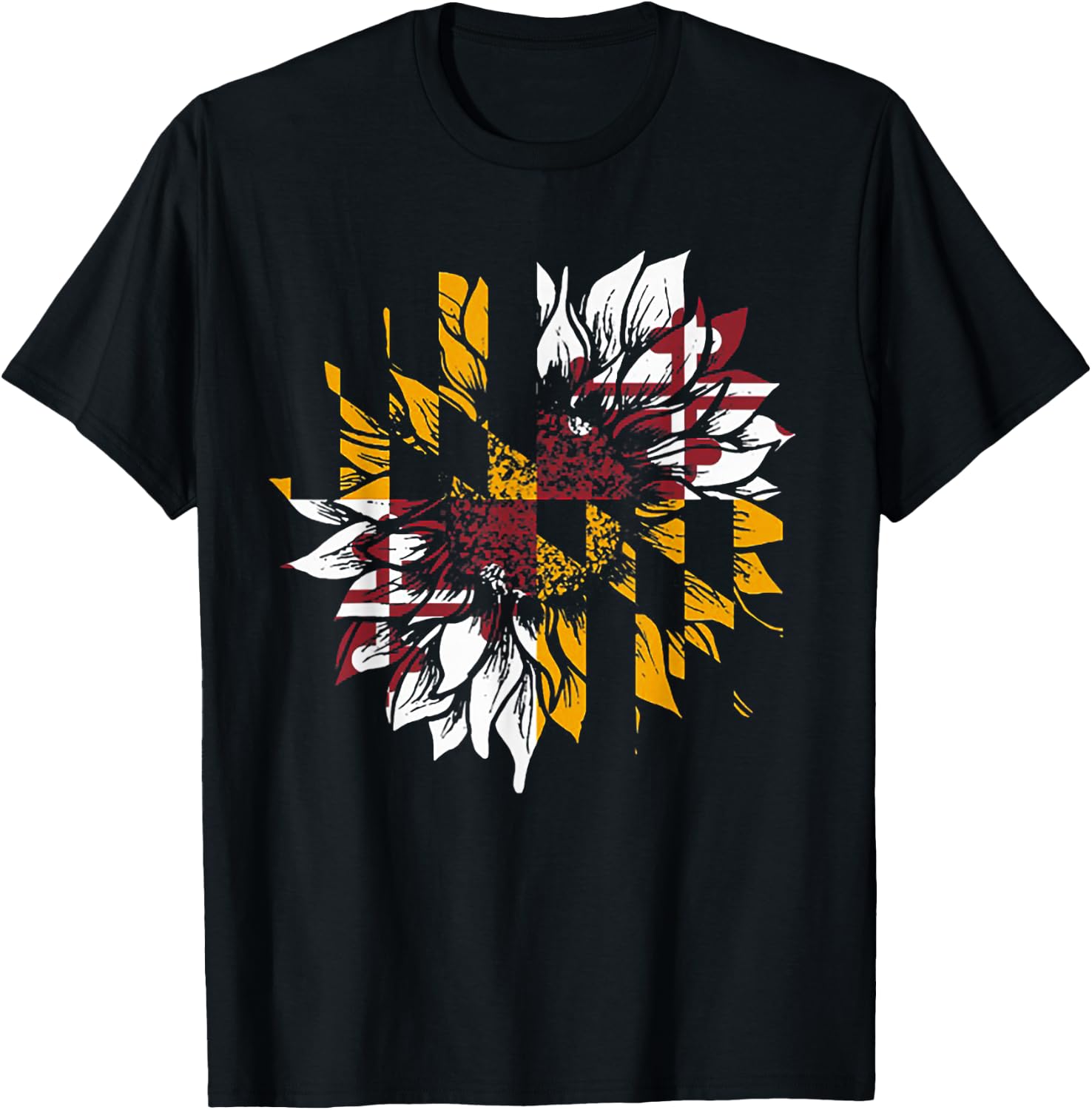 Sunflower Maryland flag T-Shirt - T-Shirt | Black