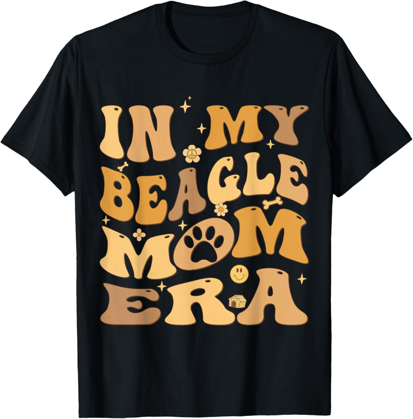 In My Beagle Mom Era Groovy T-Shirt - T-Shirt | Black