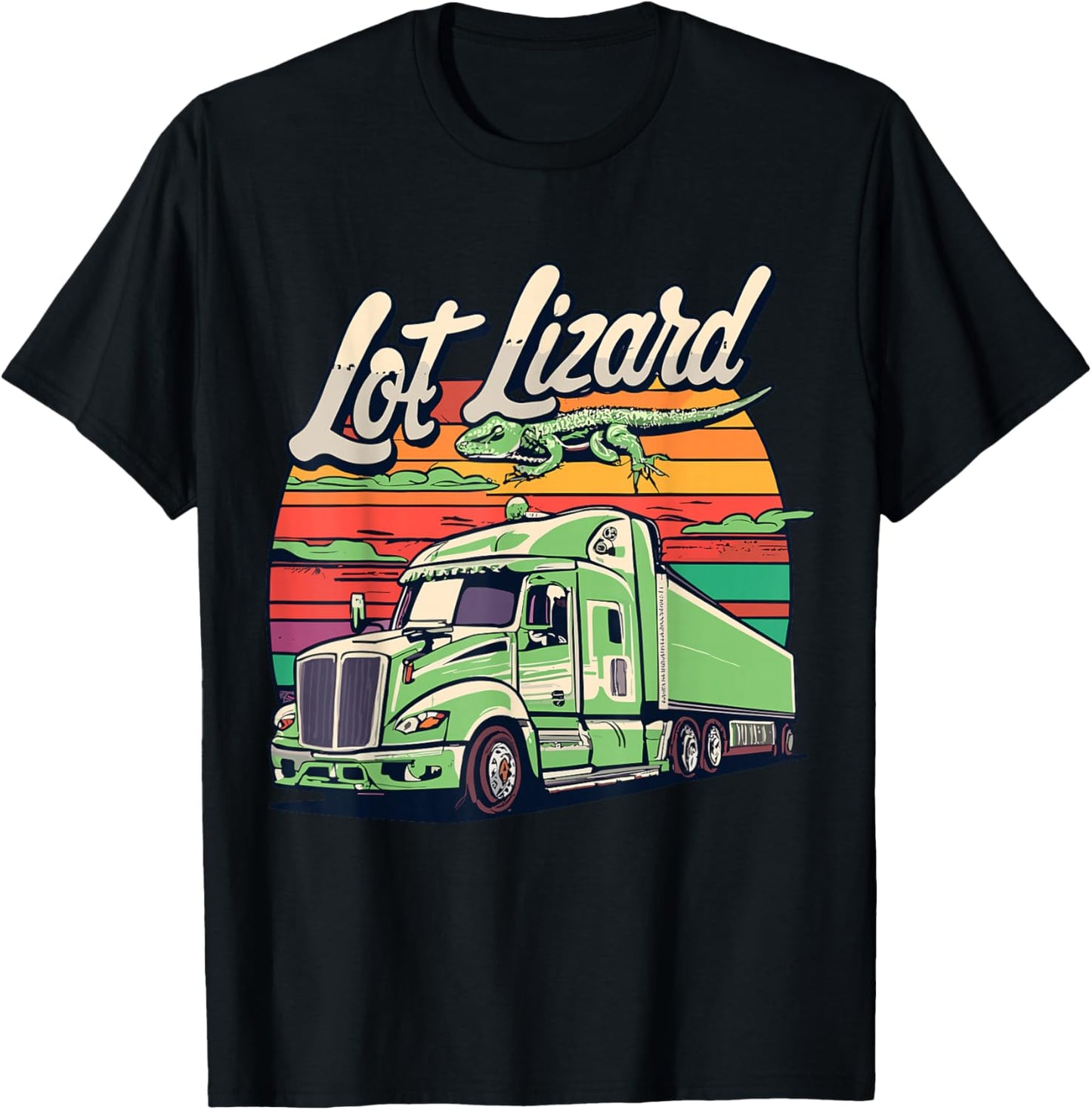 Lot Lizard, Truck Driver Adventure T-Shirt - T-Shirt | Black