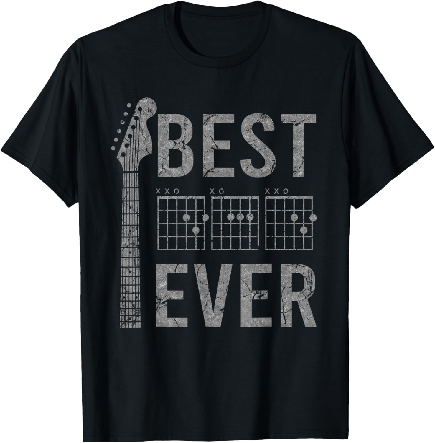 Best Dad Ever Chord Guitar Guitarist Father's Day Musician T-Shirt - T-Shirt | Black