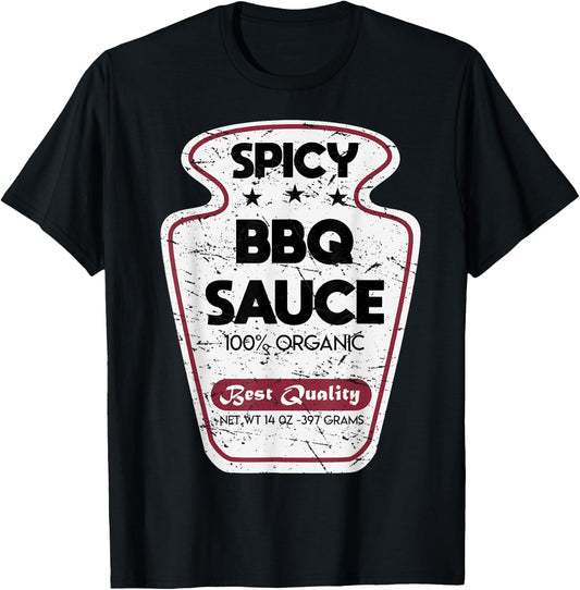 Vintage Barbecue BBQ Sauce Costume Funny Halloween Gifts T-Shirt - T-Shirt | Black