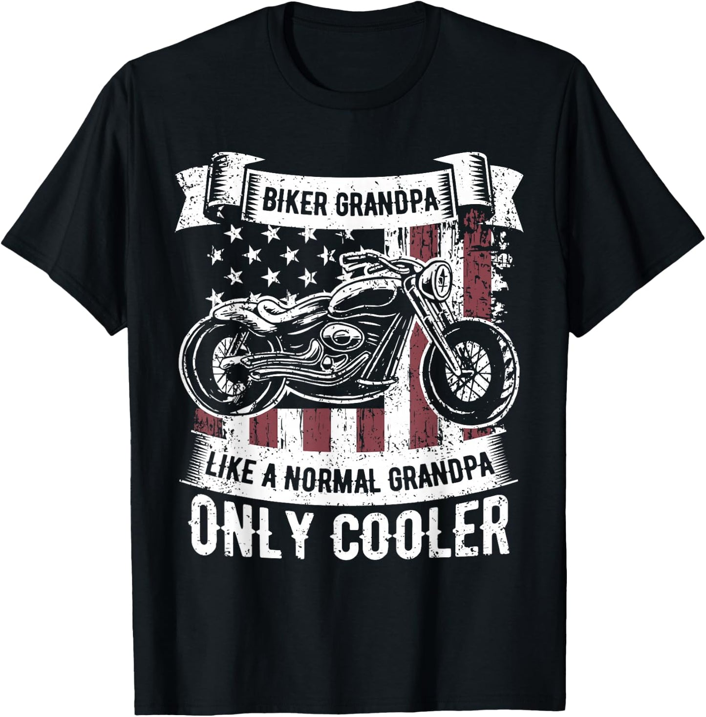 Biker Grandpa Ride Motorcycles Motorcycle Lovers Rider Gift T-Shirt - T-Shirt | Black