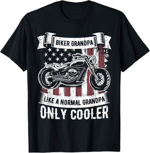 Biker Grandpa Ride Motorcycles Motorcycle Lovers Rider Gift T-Shirt - T-Shirt | Black