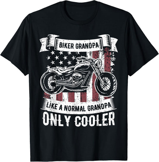 Biker Grandpa Ride Motorcycles Motorcycle Lovers Rider Gift T-Shirt - T-Shirt | Black
