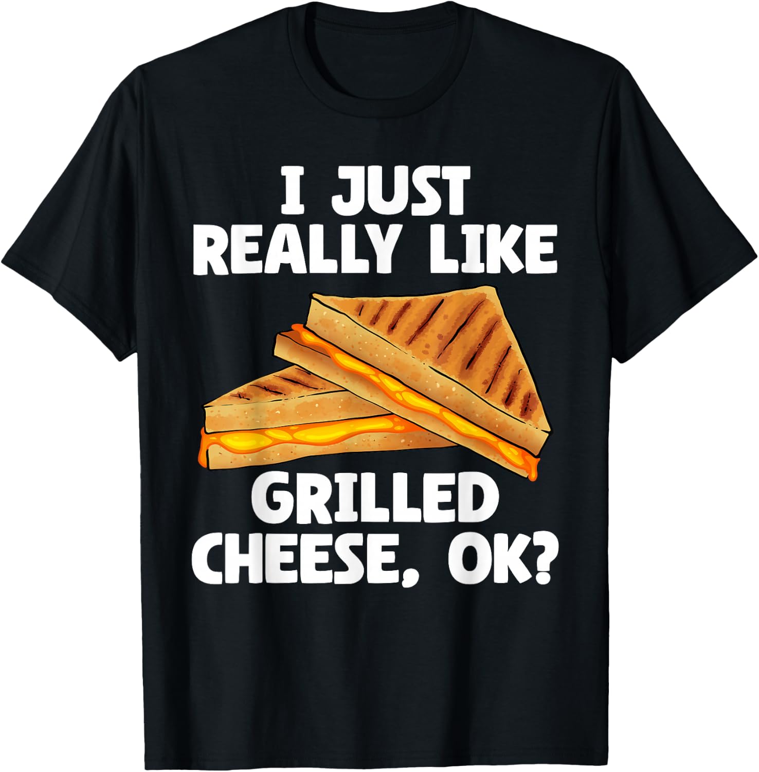 Funny Grilled Cheese Art Women I Love Grilled Cheese T-Shirt - T-Shirt | Black