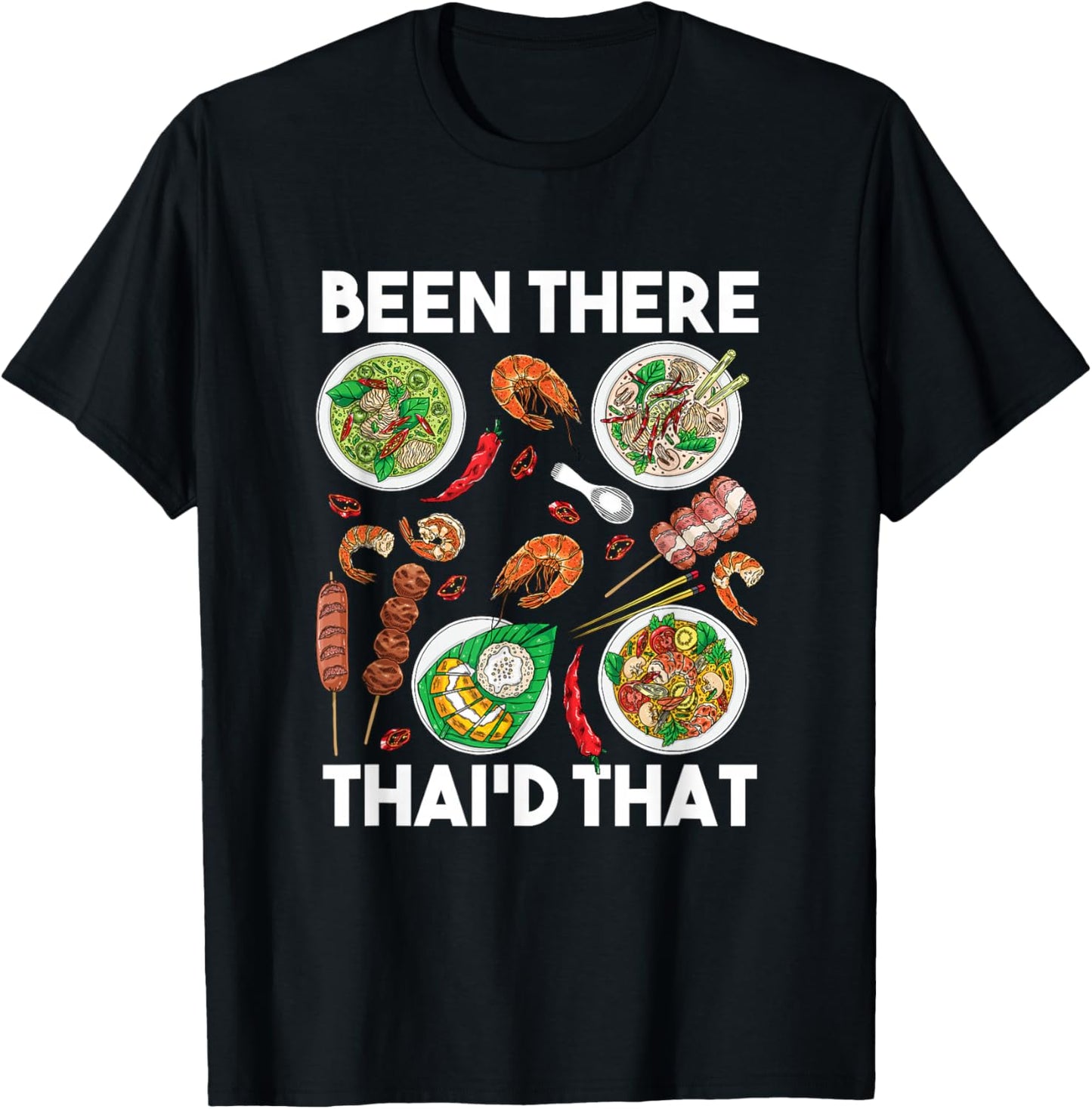 Funny Asian Cuisine Thailand Food Lover Gourmand Thai T-Shirt - T-Shirt | Black