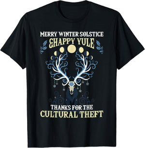 Merry Winter Solstice Happy Yule Thanks For The Cultural T-Shirt - T-Shirt | Black