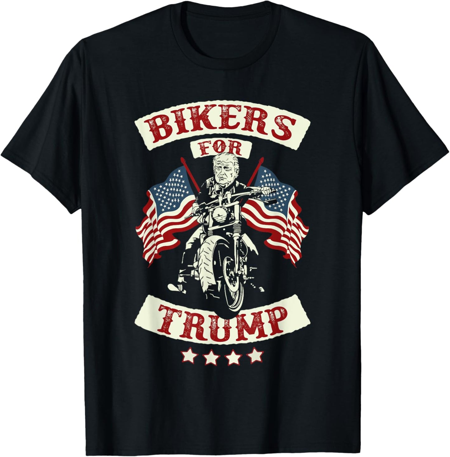 Bikers For Trump Motorcycle Trump 2024 T-Shirt - T-Shirt | Black