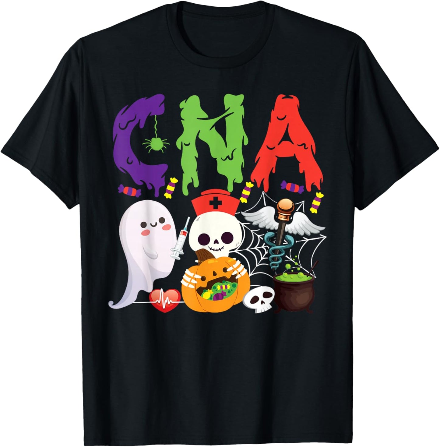 CNA Nurse Certified Nursing Assistant Halloween Cna T-Shirt - T-Shirt | Black