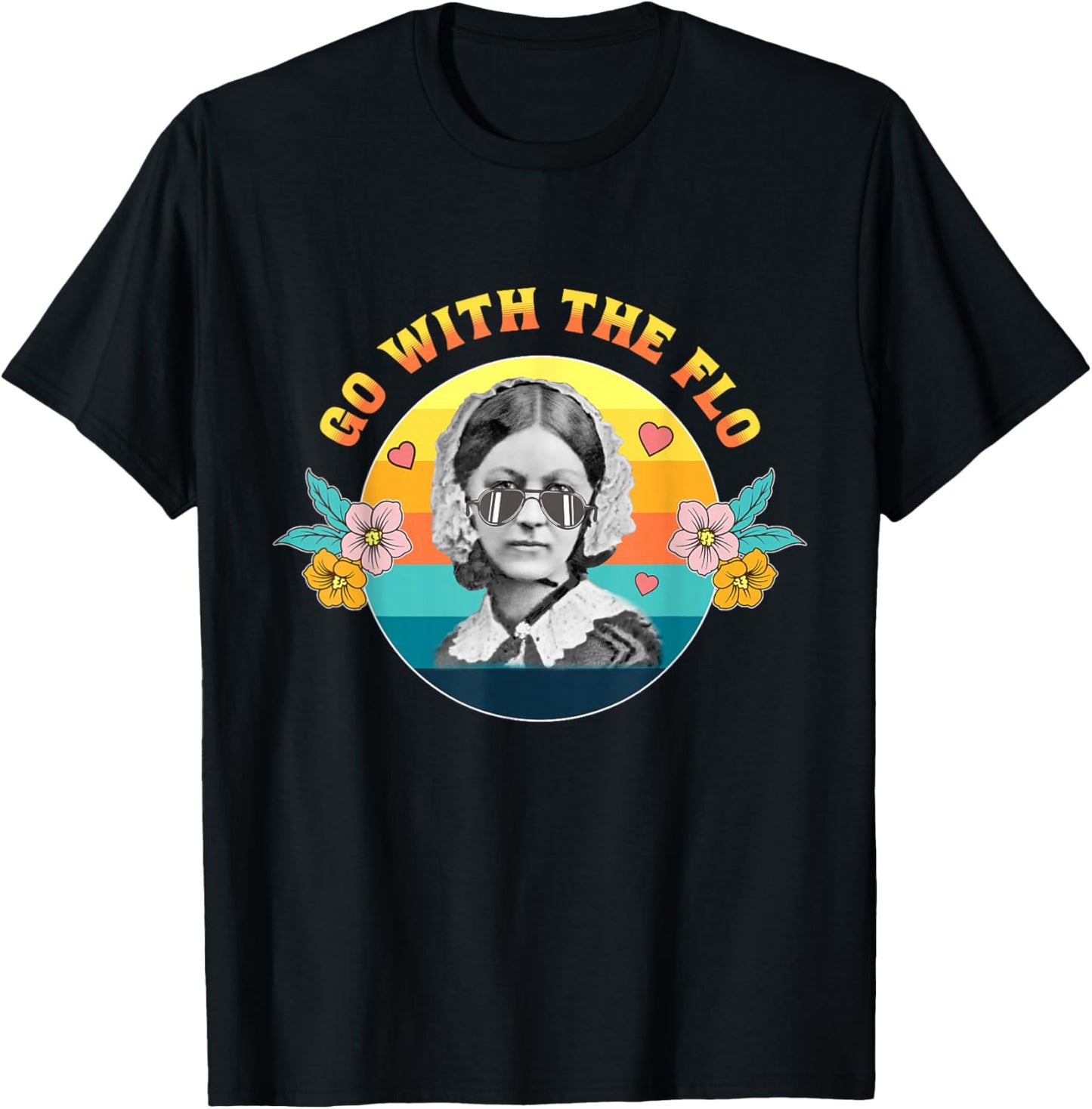 Go With the Flo - Nurses Day Week Celebration Funny Vintage T-Shirt - T-Shirt | Black