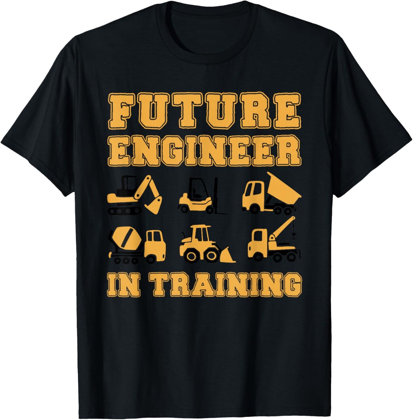 Future Engineer in Training Cute Construction Kids T-Shirt - T-Shirt | Black