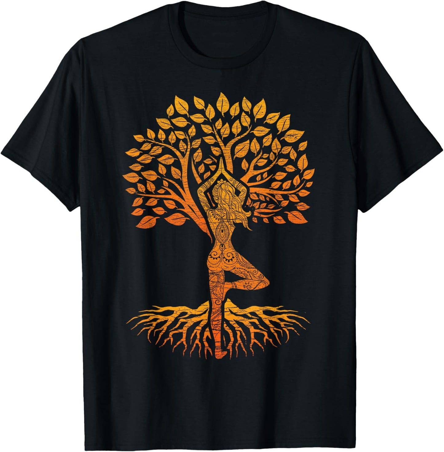 Tree of Life Yoga : Chakra Haka, Classic Fit, Round Neck, Black T-Shirt - T-Shirt | Black
