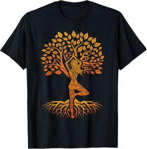 Tree of Life Yoga : Chakra Haka, Classic Fit, Round Neck, Black T-Shirt - T-Shirt | Black