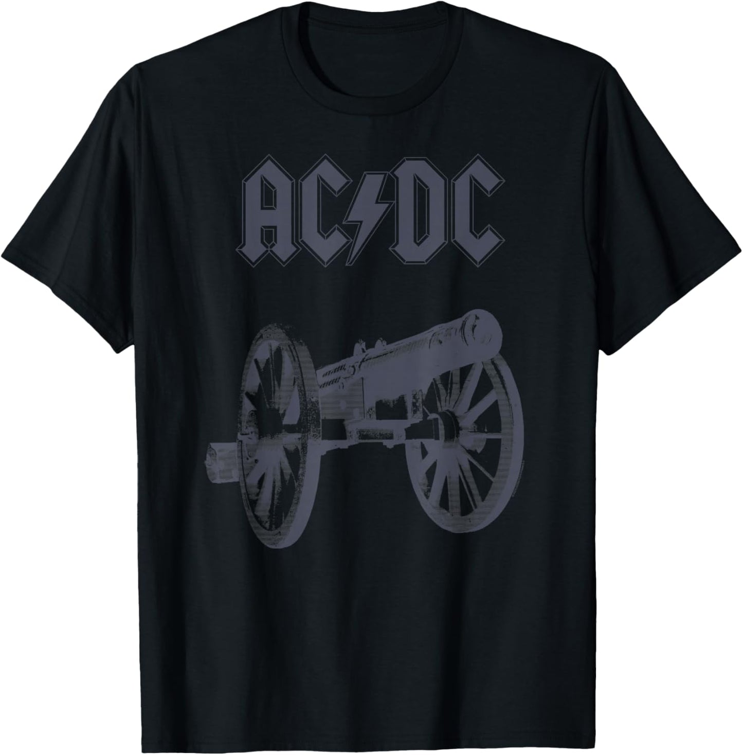 Official AC/DC Cannon Tie Dye Rock Music Band Vintage Logo T-Shirt - T-Shirt | Black