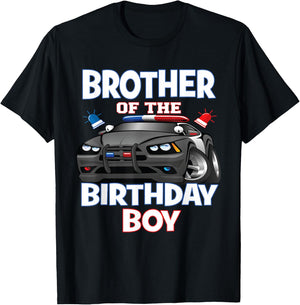 Brother Of The Birthday Boy Policeman Officer Party T-Shirt - T-Shirt | Black