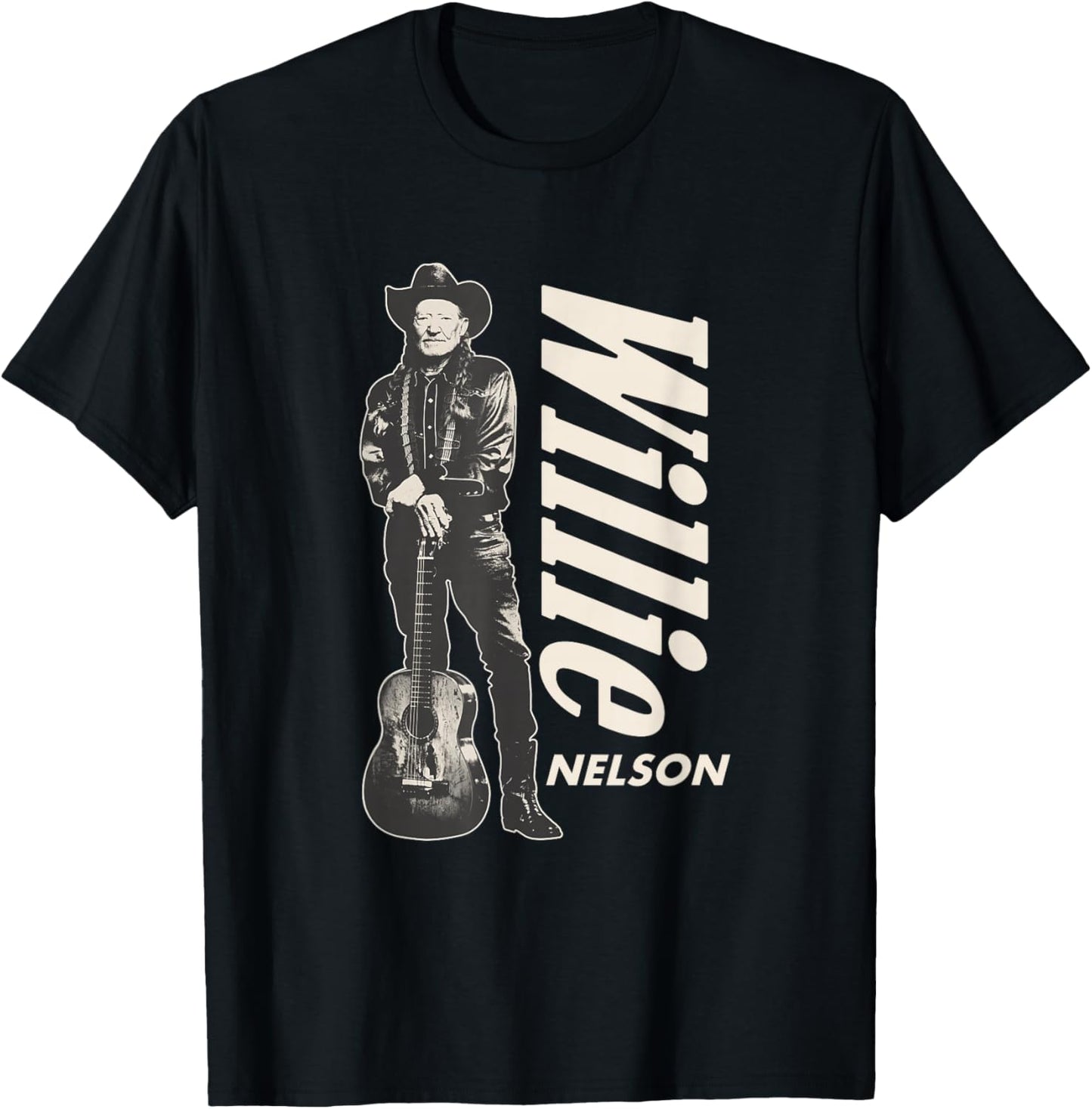 Offizielle Willie Nelson stehende Gitarre T-Shirt - T-Shirt | Black
