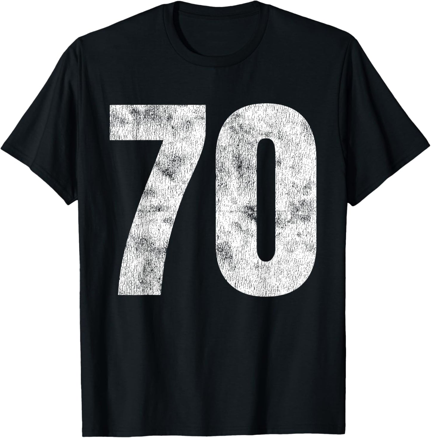 Jersey Uniform Number #70 Athletic Style Sports Graphic T-Shirt - T-Shirt | Black