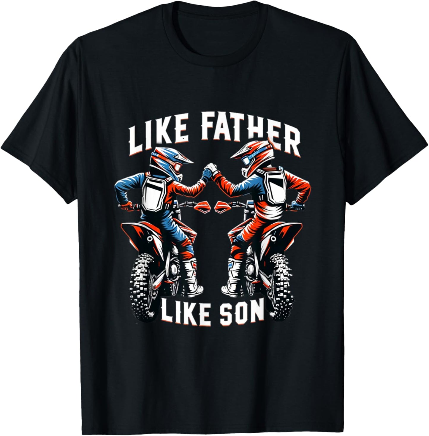 Dirt Bike Family Father's Day Son Motocross Off-Road MX Boys T-Shirt - T-Shirt | Black