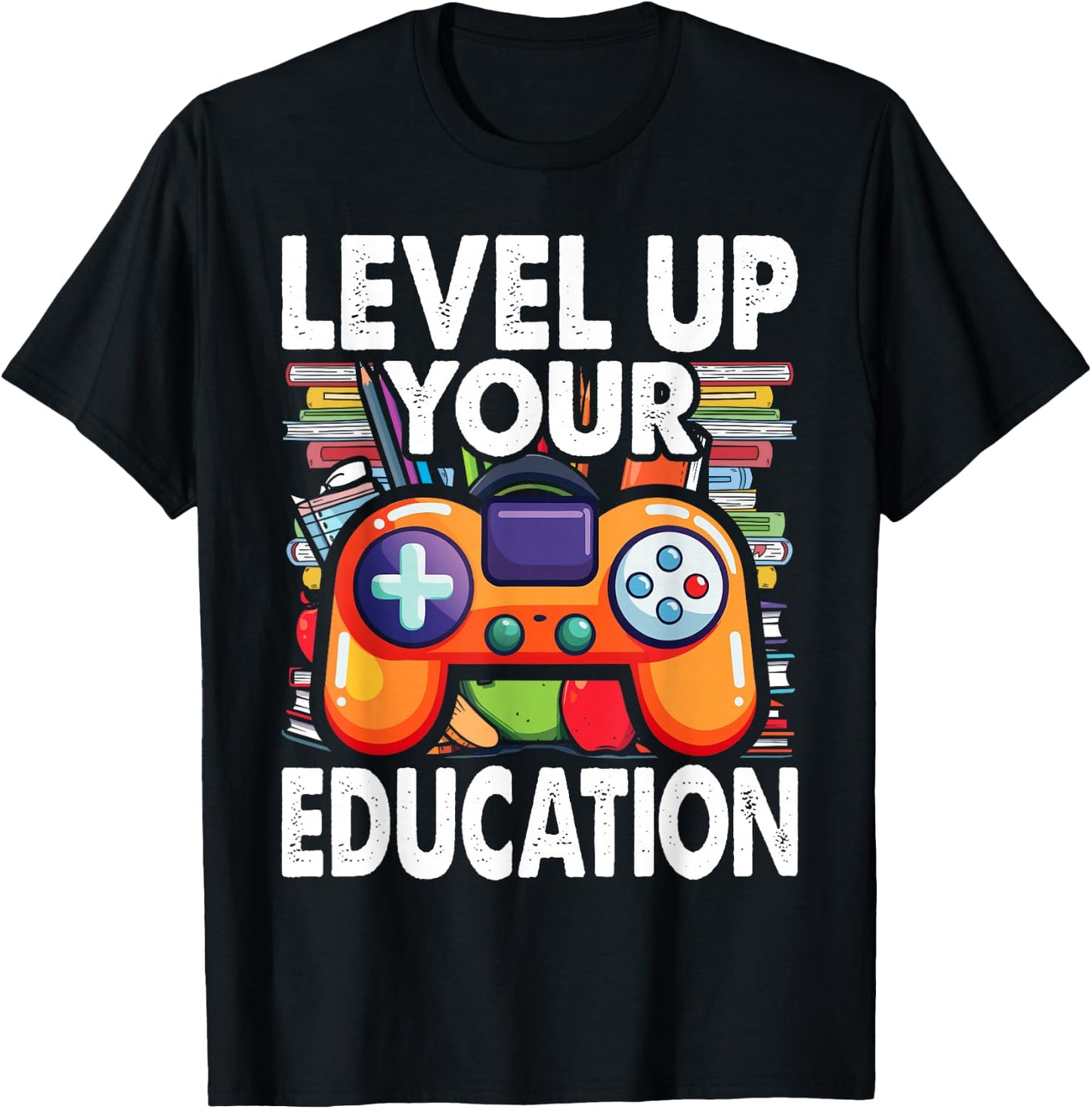 Level Up Your Education - Gaming-Inspired Teacher Design T-Shirt - T-Shirt | Black