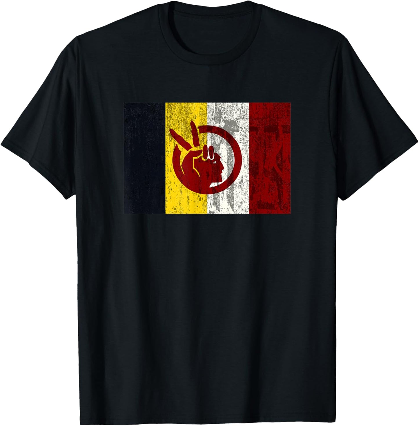DISTRESSED American Indian Movement T-Shirt - T-Shirt | Black