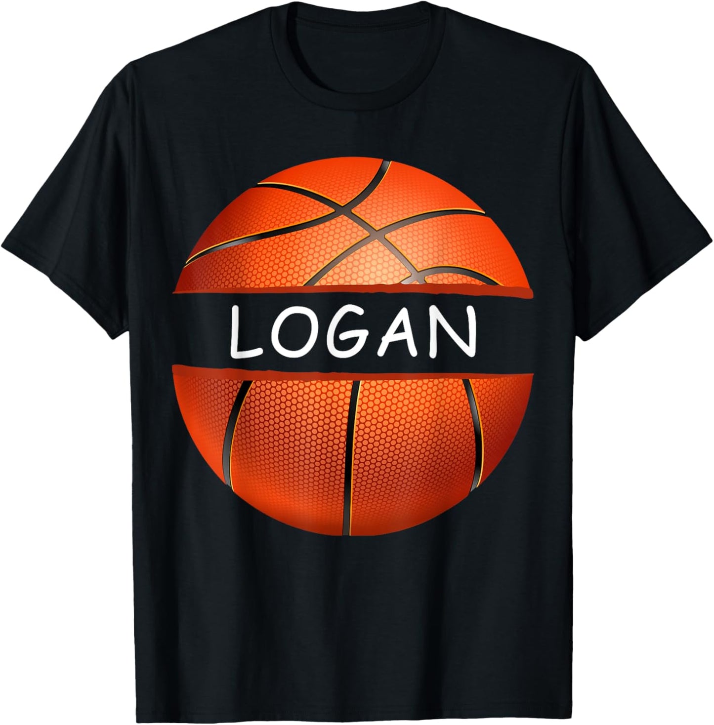 Novelty Personalized Name Logan Sports Basketball T-Shirt - T-Shirt | Black