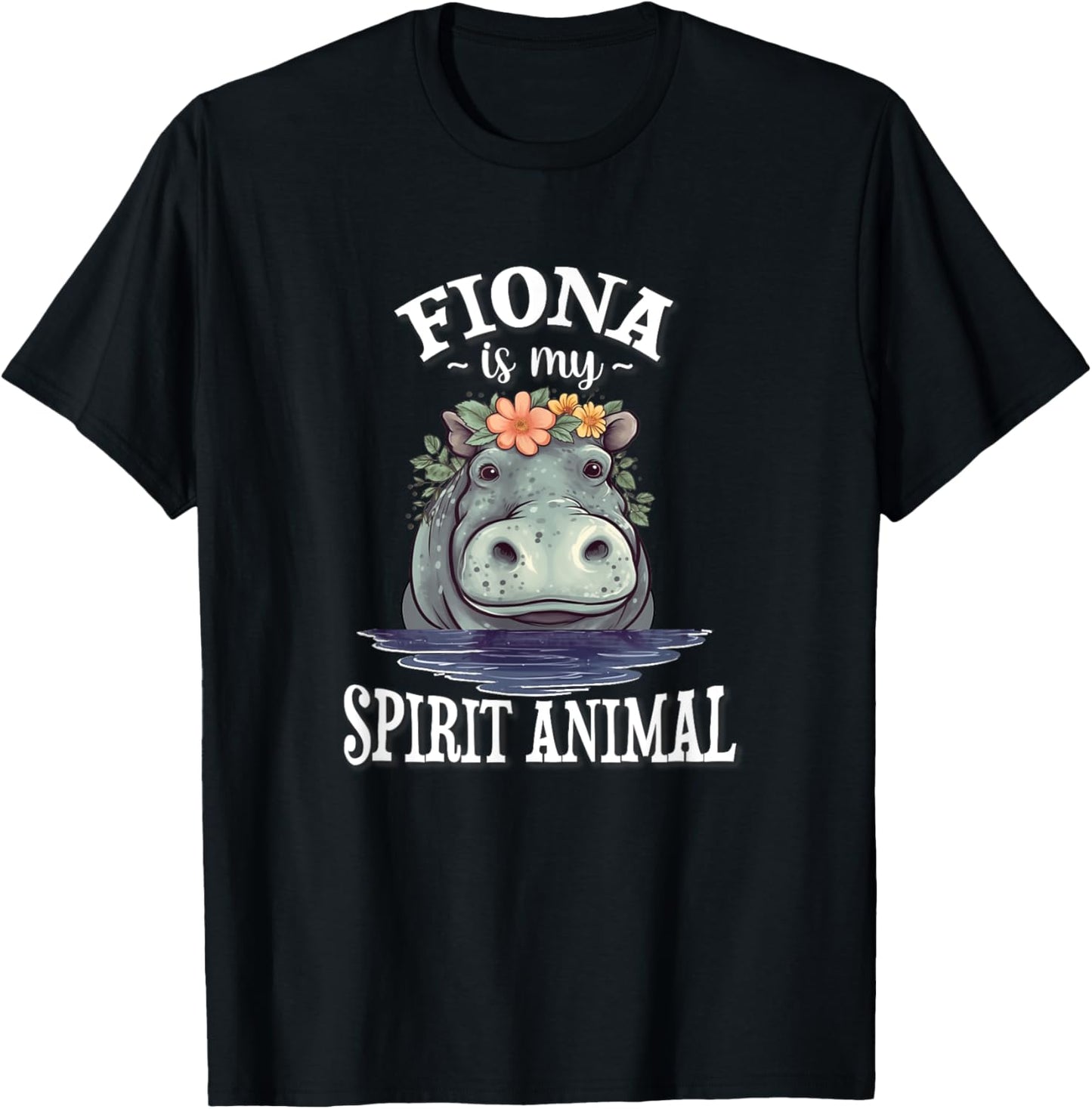 Fiona Spirit Animal Hippo Lover T-Shirt - T-Shirt | Black