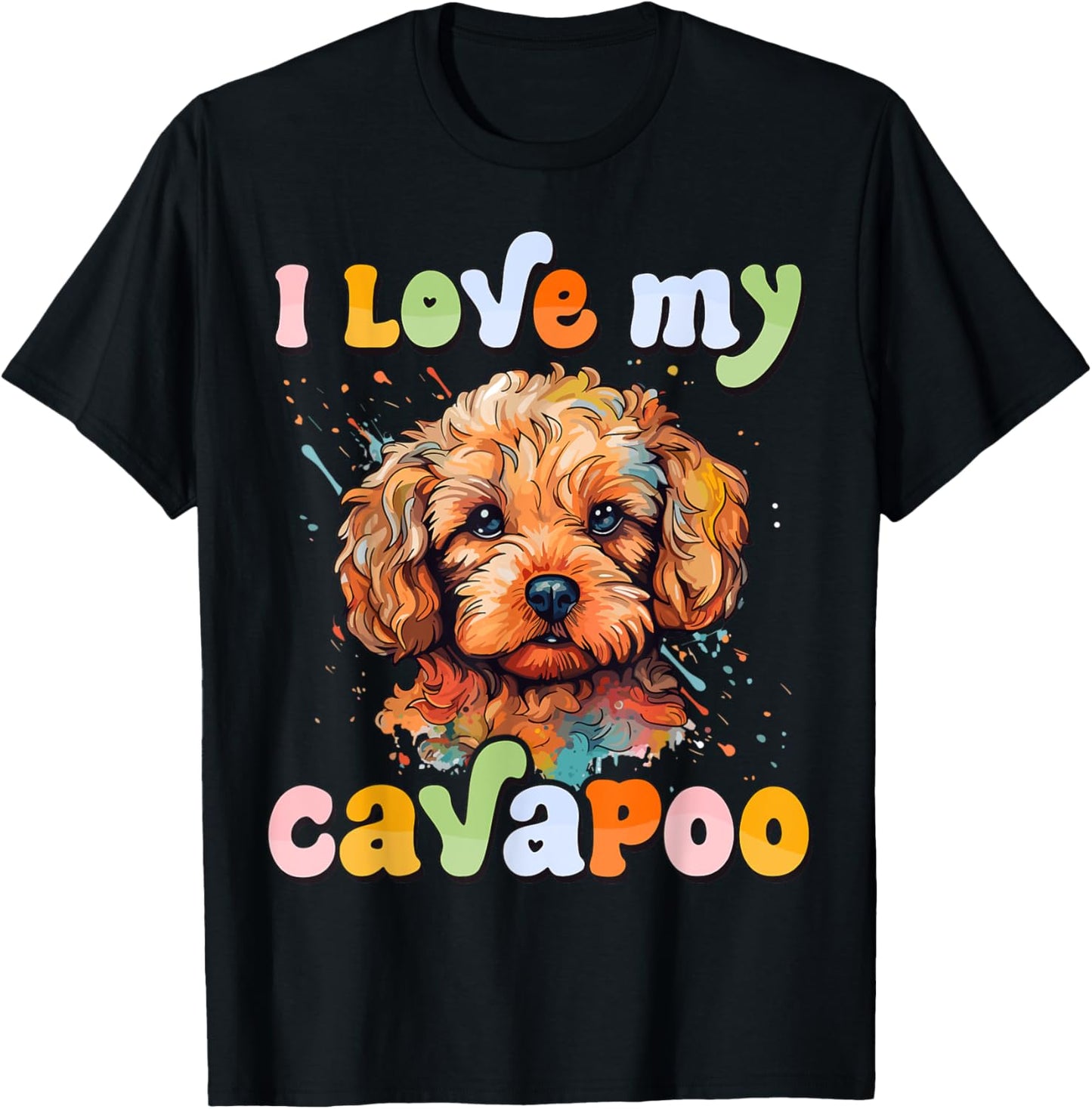 I Love My Cavapoo - Dog Lover Cavoodle Owner Women Girls Kids T-Shirt - T-Shirt | Black