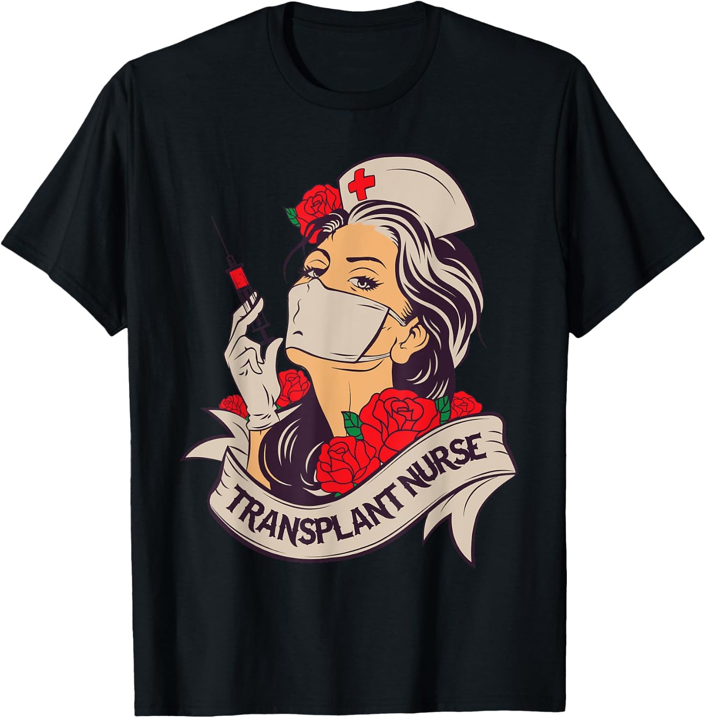 Transplant Nurse RN Funny Graphic for Nurse Practitioner T-Shirt - T-Shirt | Black