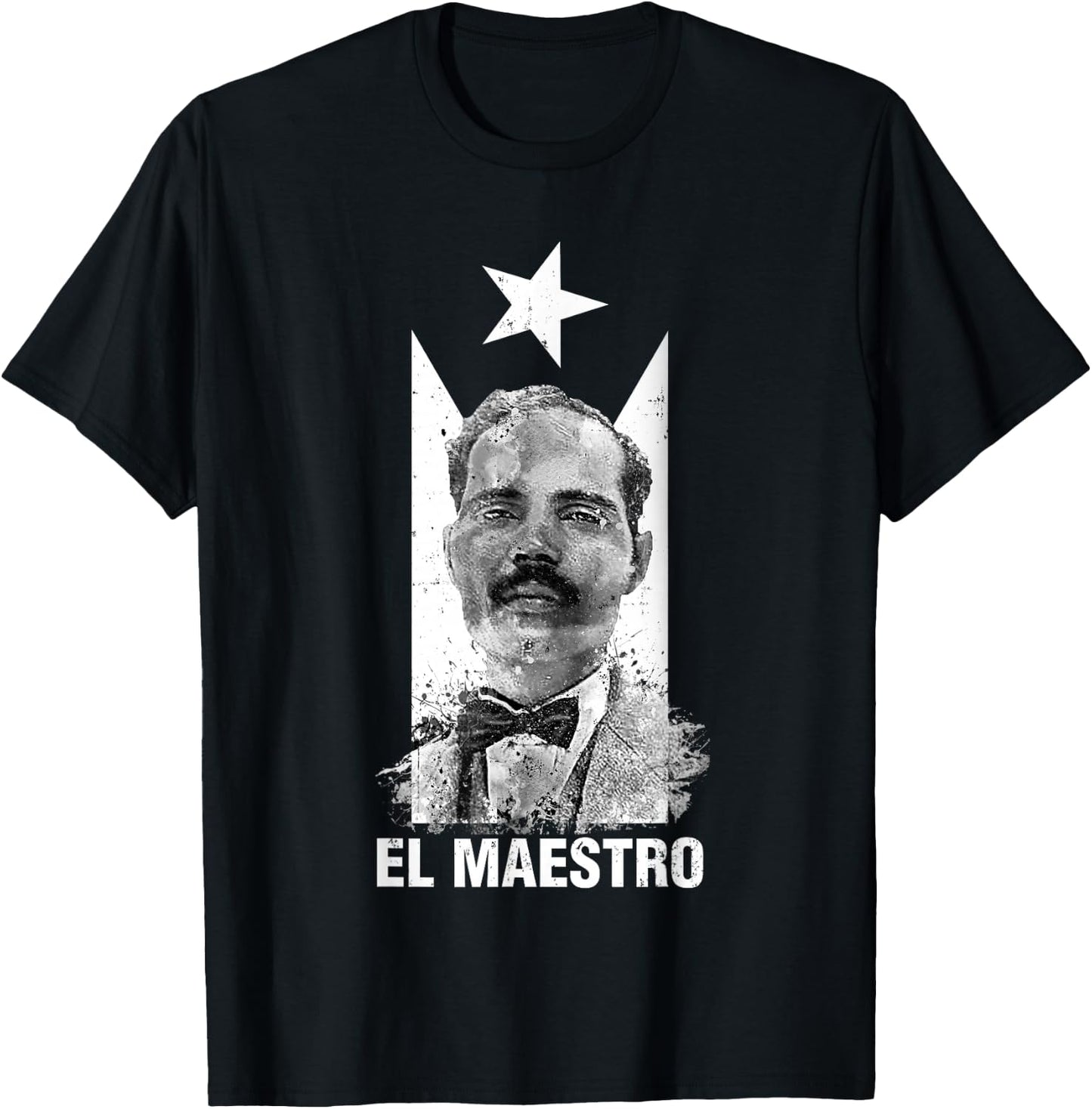 Pedro Albizu Campos Black Puerto Rico Flag El Maestro T-Shirt - T-Shirt | Black
