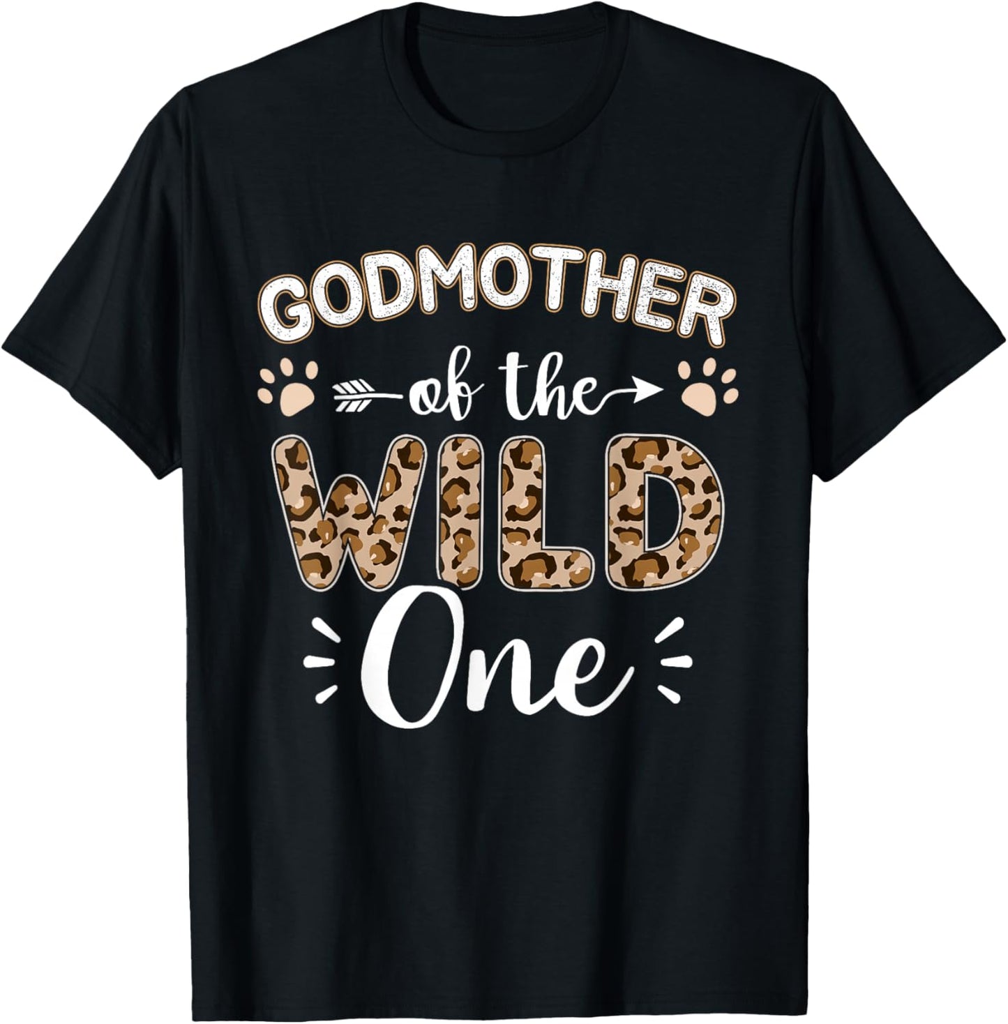 Godmother of wild one birthday girl matching family party T-Shirt - T-Shirt | Black