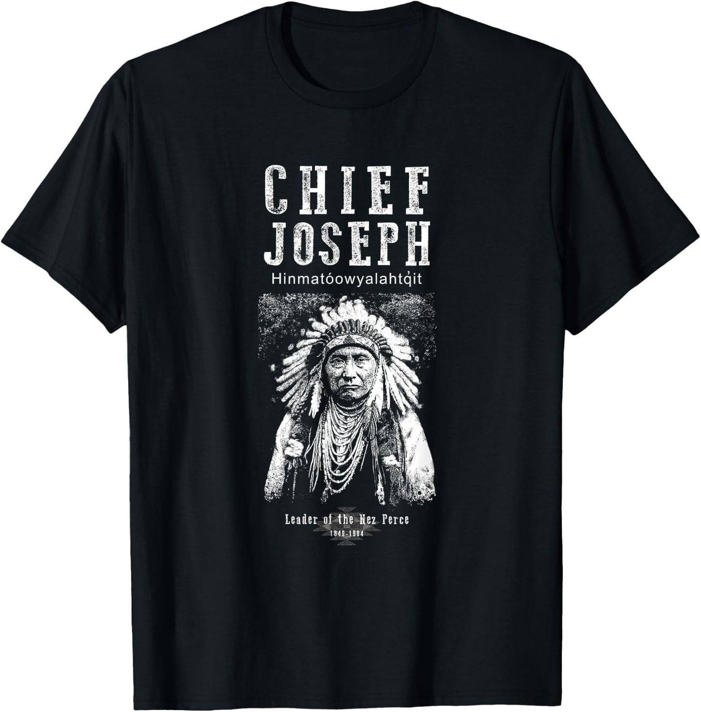 Chief Joseph-Nez Perce leader-Native American-Indian-History T-Shirt - T-Shirt | Black