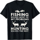 Fishing And Hunting Gifts Fathers Day Humor Hunter Cool T-Shirt - T-Shirt | Black