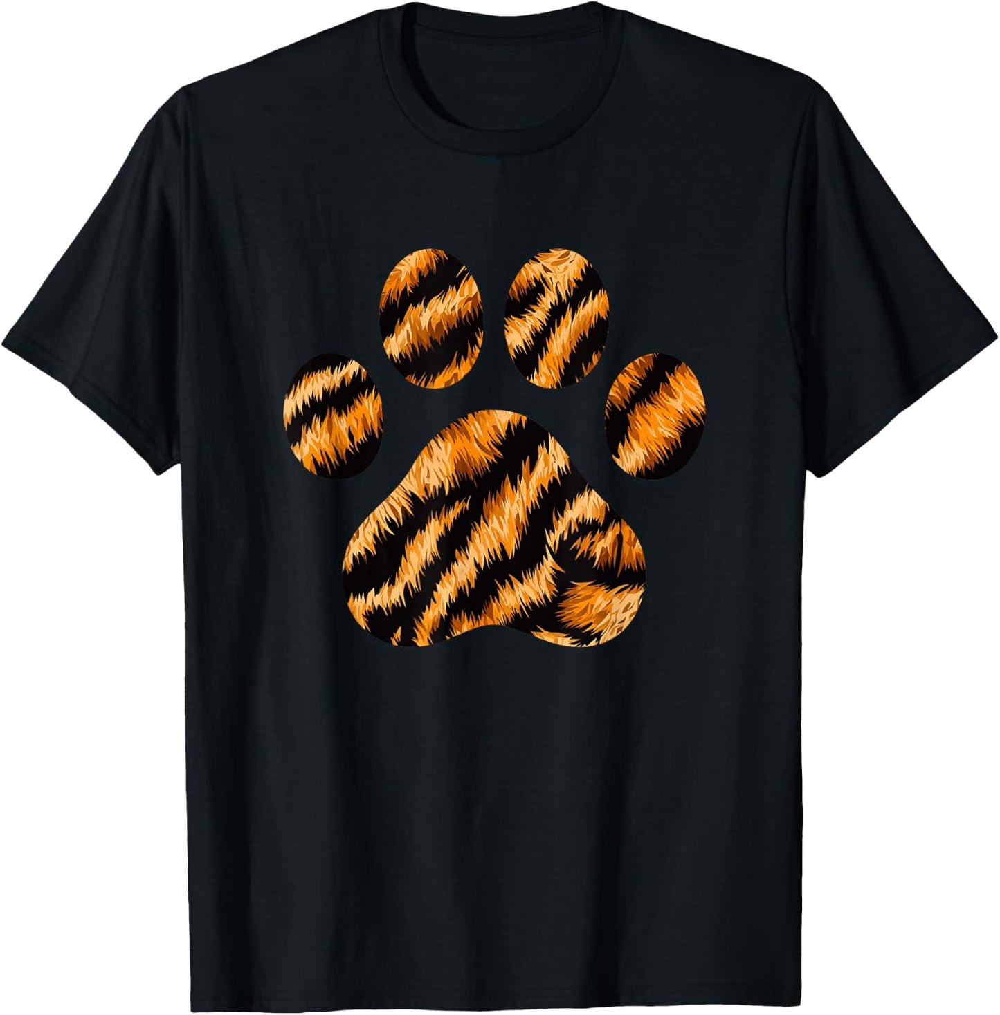 Animal Print Paw Tiger T-Shirt - T-Shirt | Black