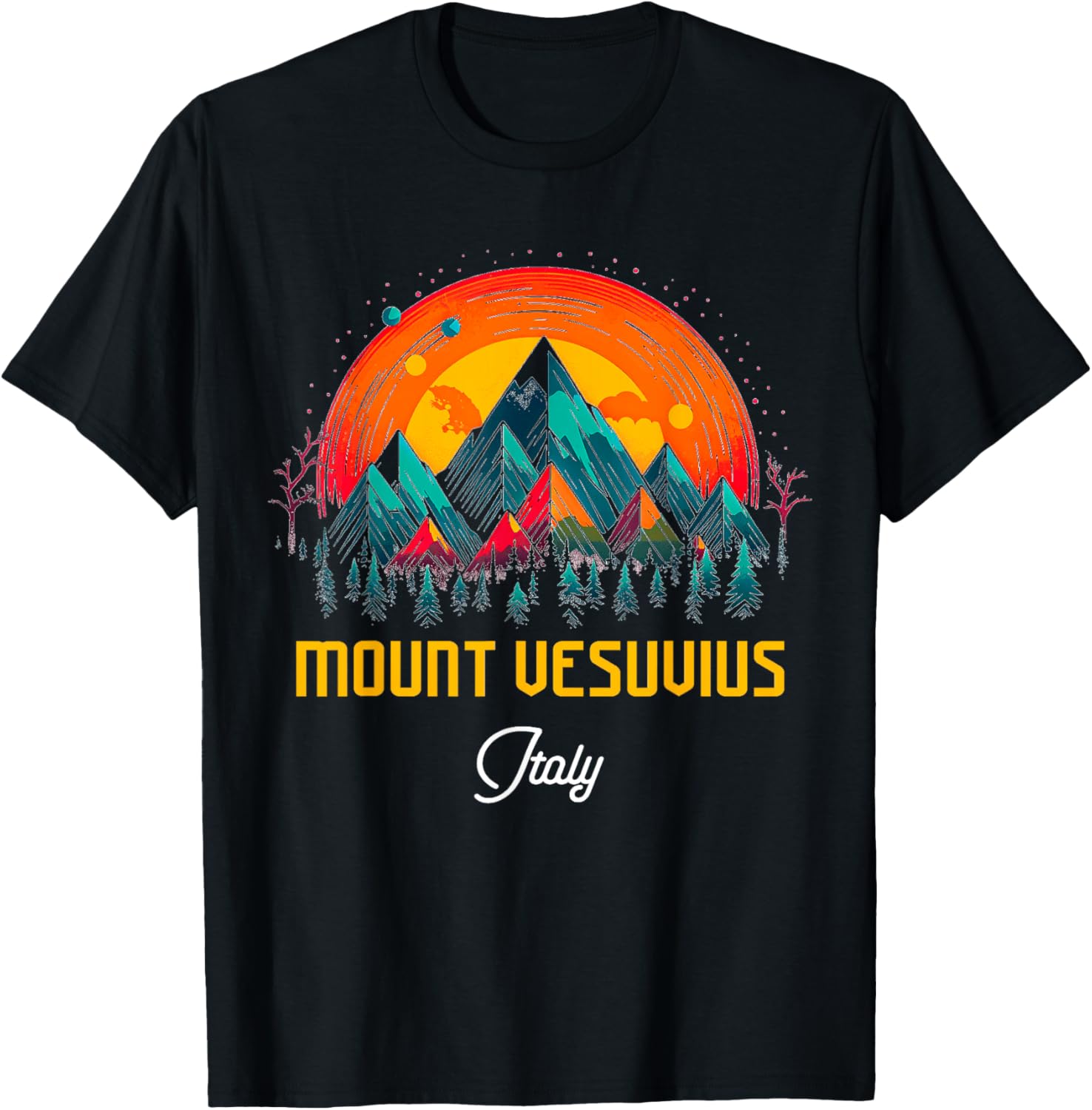 Vesuvius Italy T-Shirt - T-Shirt | Black