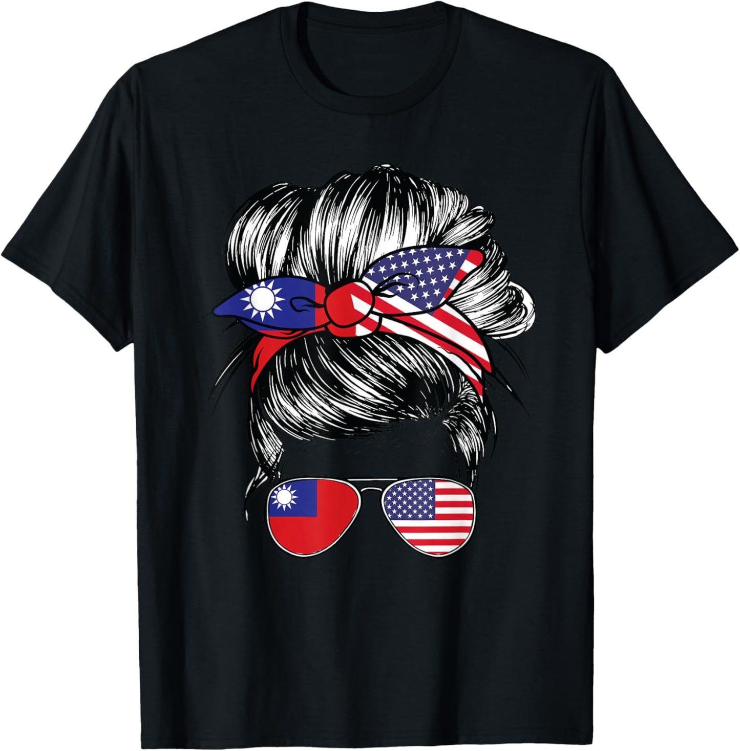 Taiwan Flag Taiwanese Women American USA Heritage Taiwan T-Shirt - T-Shirt | Black