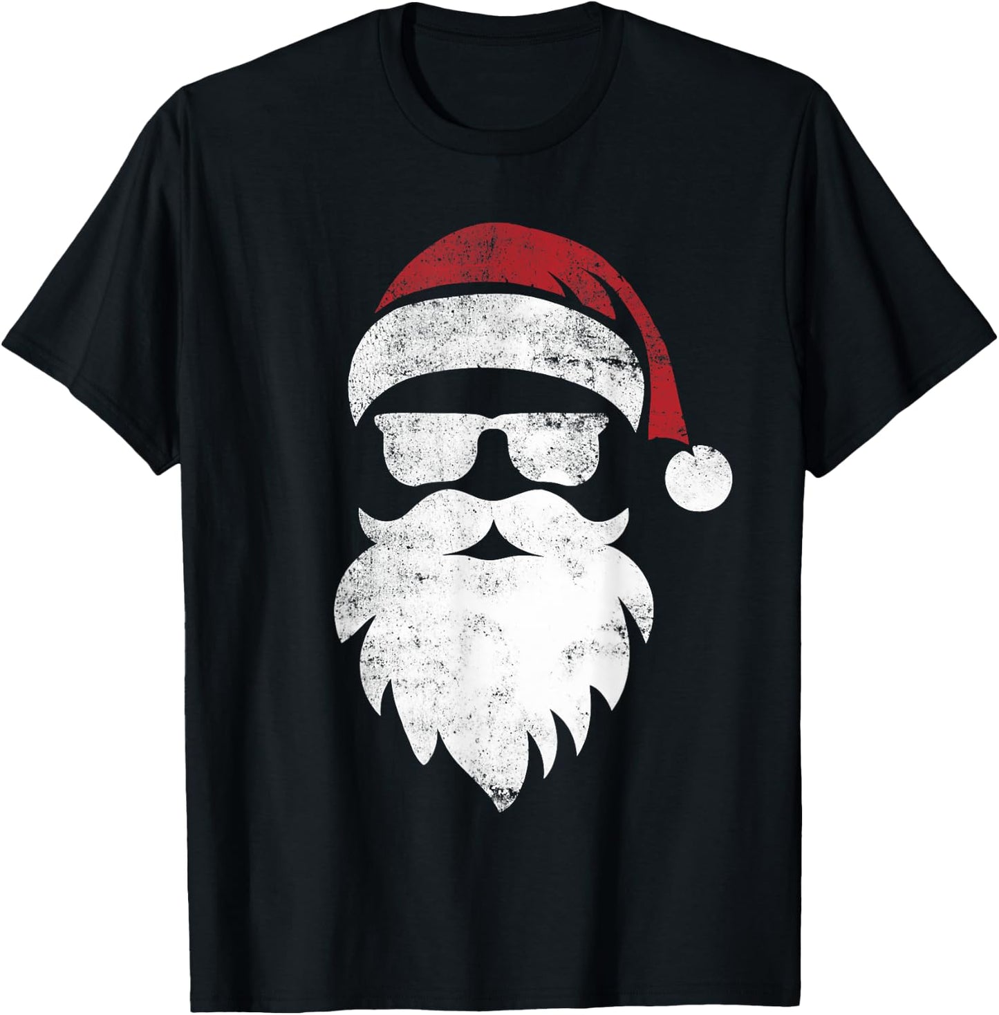 Santa Face Hipster Style Funny Christmas pajamas gifts T-Shirt - T-Shirt | Black