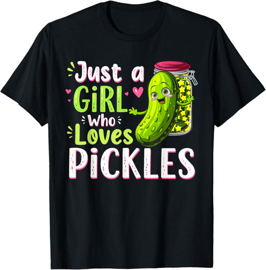 Just a Girl Who Loves Pickles Funny Toddler Pickle Costume T-Shirt - T-Shirt | Black