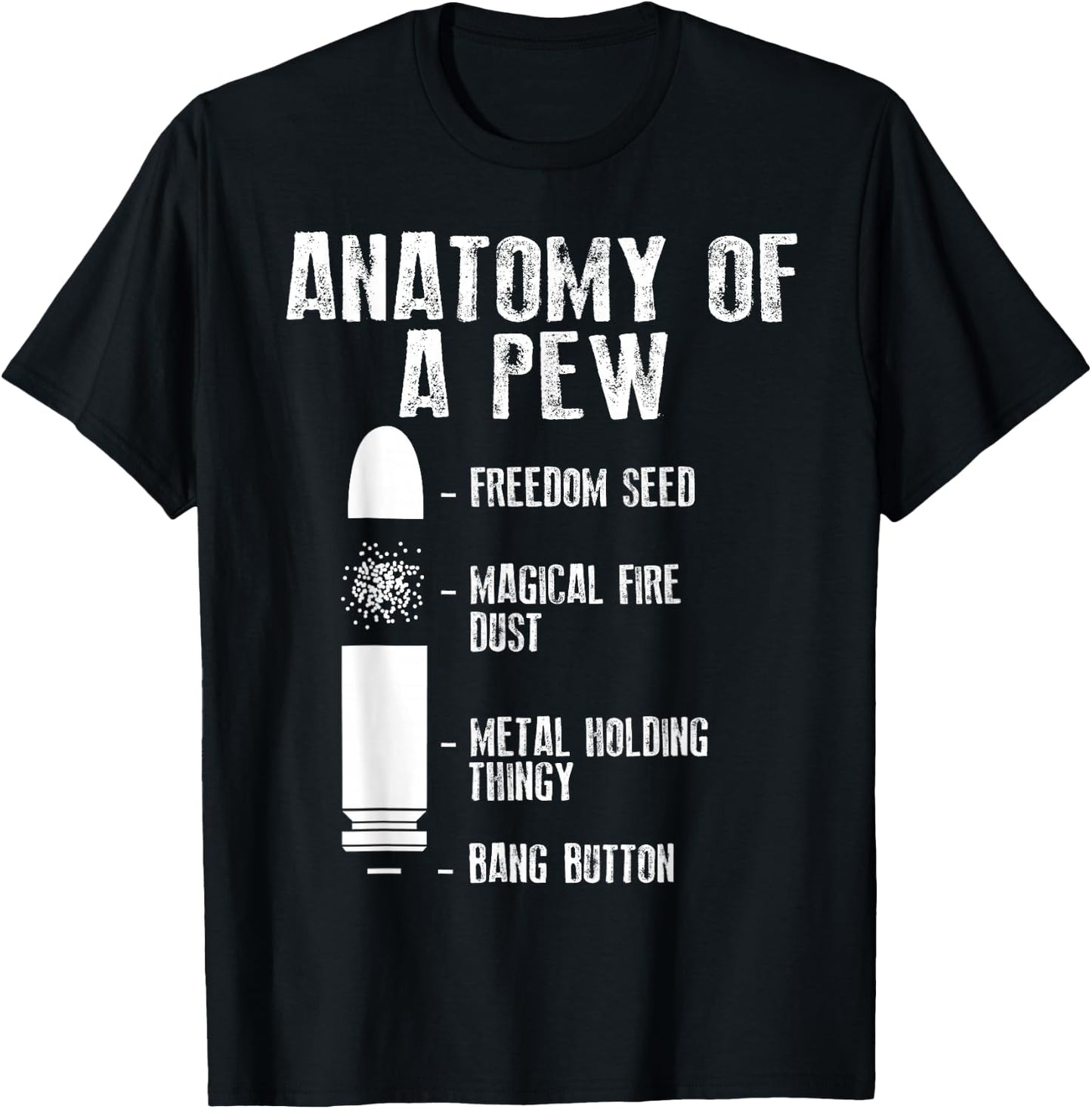 Anatomy Of A Pew Shirt | Funny Weapon Gun Bullet-Proof Gift T-Shirt - T-Shirt | Black