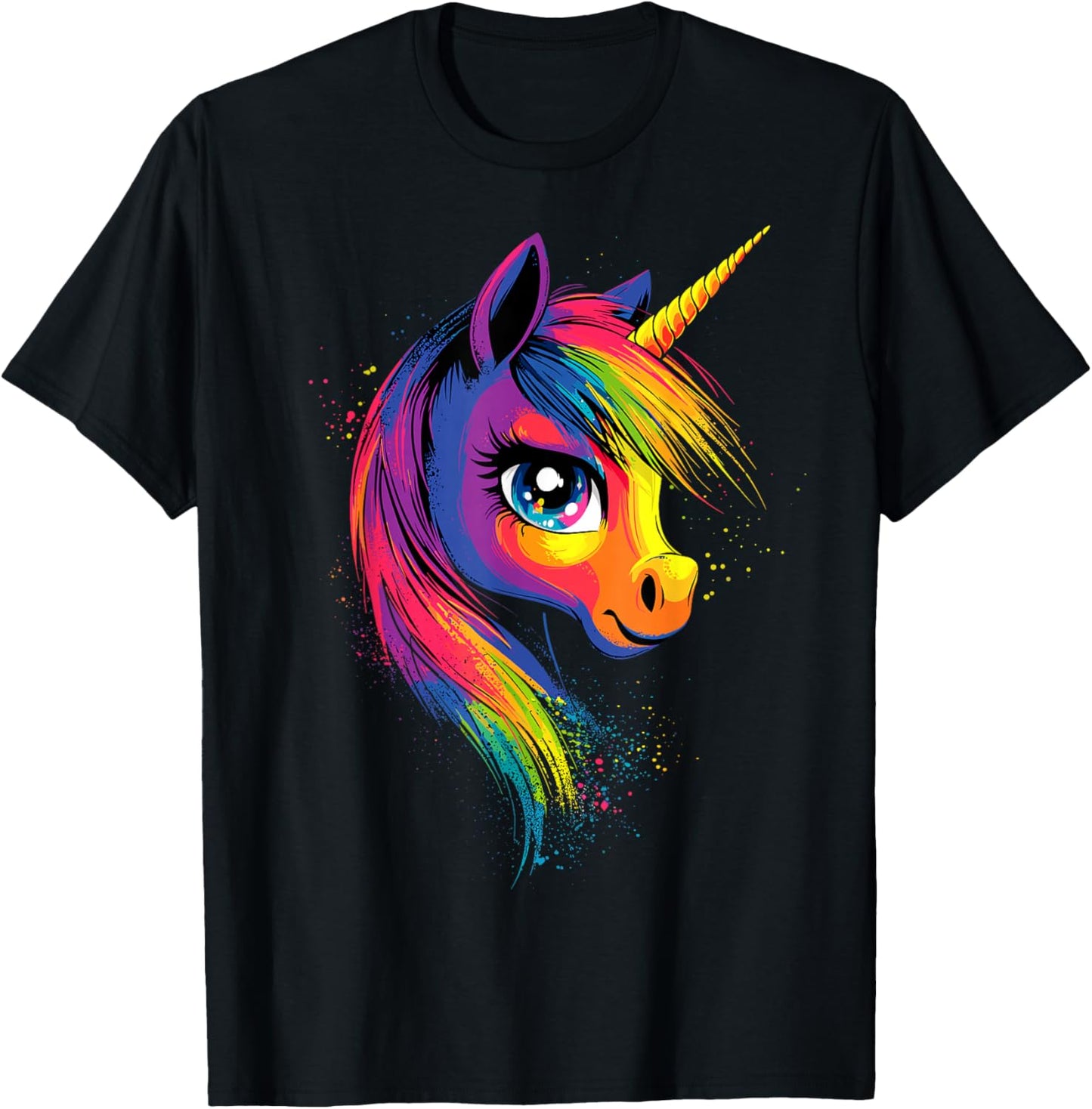 Einhorn Bunt Regenbogen Reiterin Pferde Reiten Einhörner T-Shirt - T-Shirt | Black