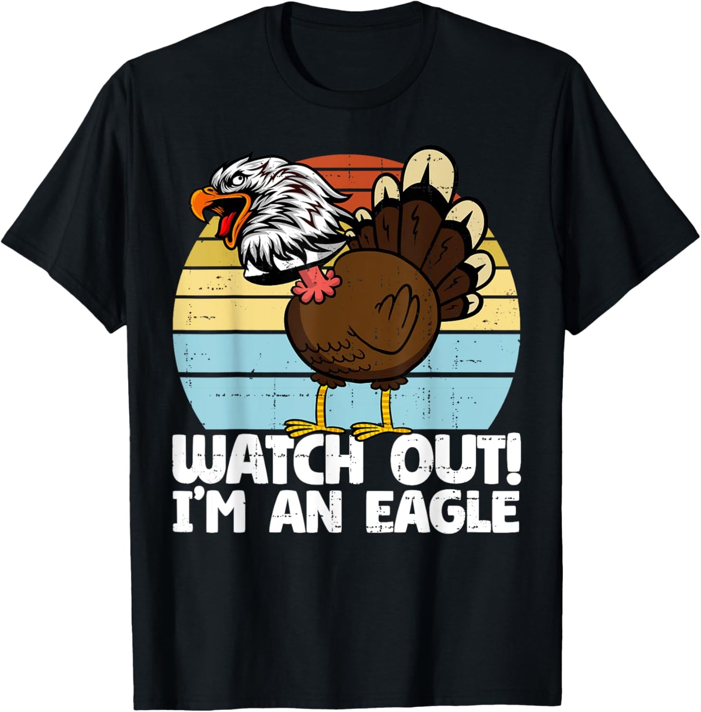 Thanksgiving Funny Fake Eagle Thanksgiving Turkey T-Shirt - T-Shirt | Black