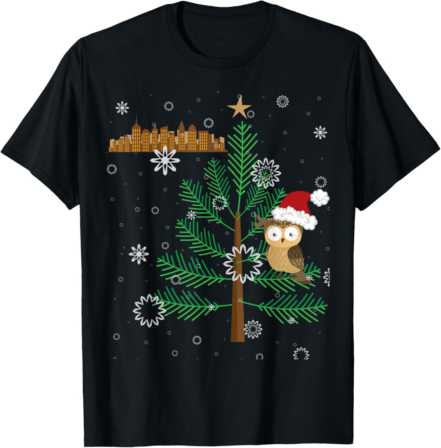 Owl in the City Rockefeller the Owl New York T-Shirt - T-Shirt | Black