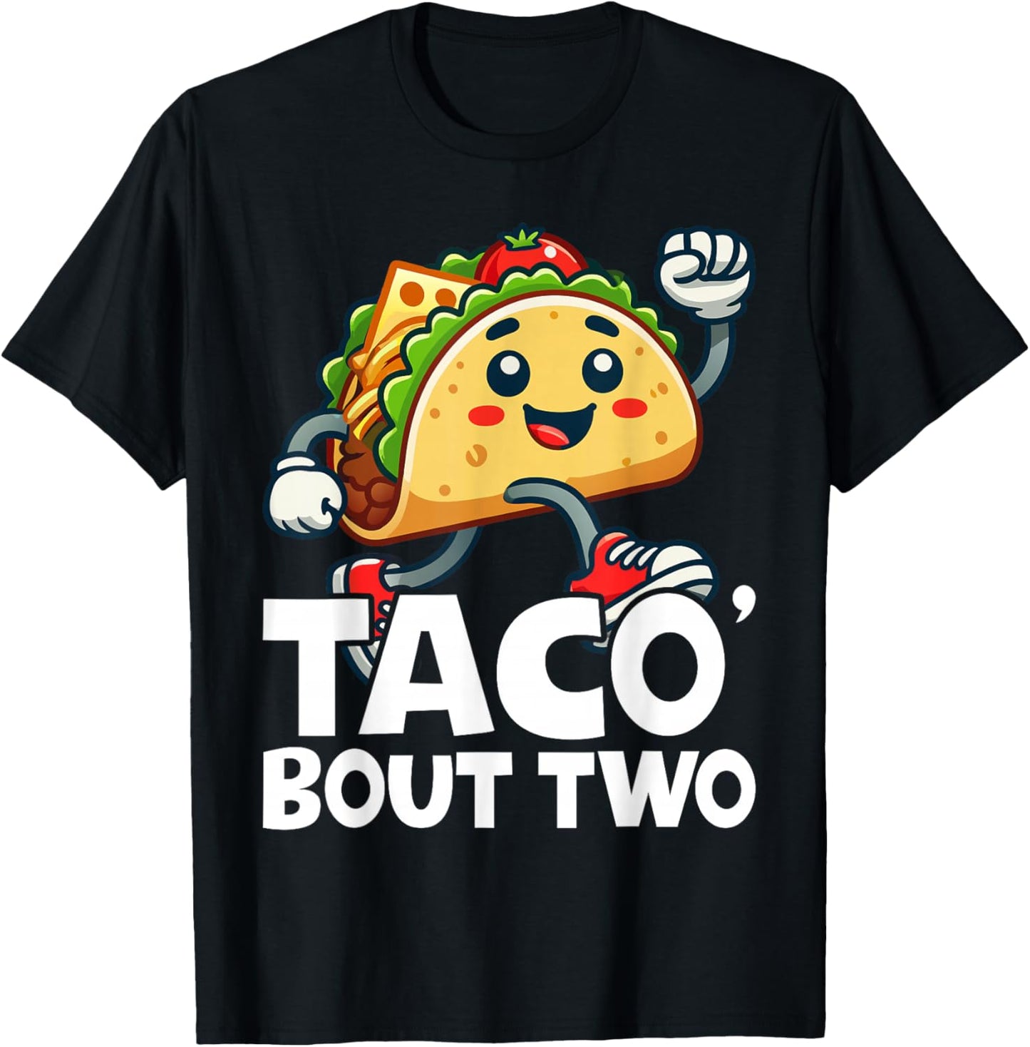 Taco Bout Two Mexican 2 year old Boy Girls Second Birthday T-Shirt - T-Shirt | Black