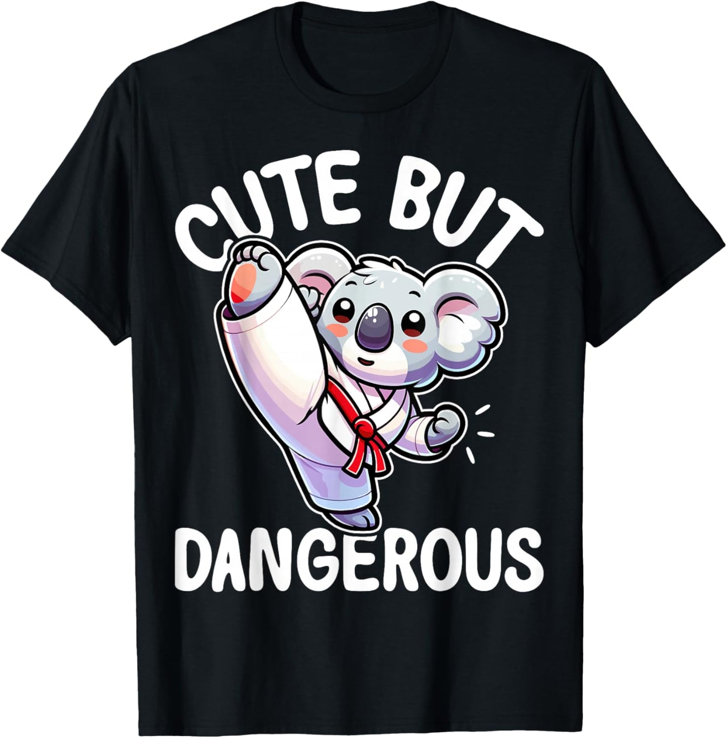 Cute but Dangerous Karate Taekwondo Koala Karate Girl T-Shirt - T-Shirt | Black