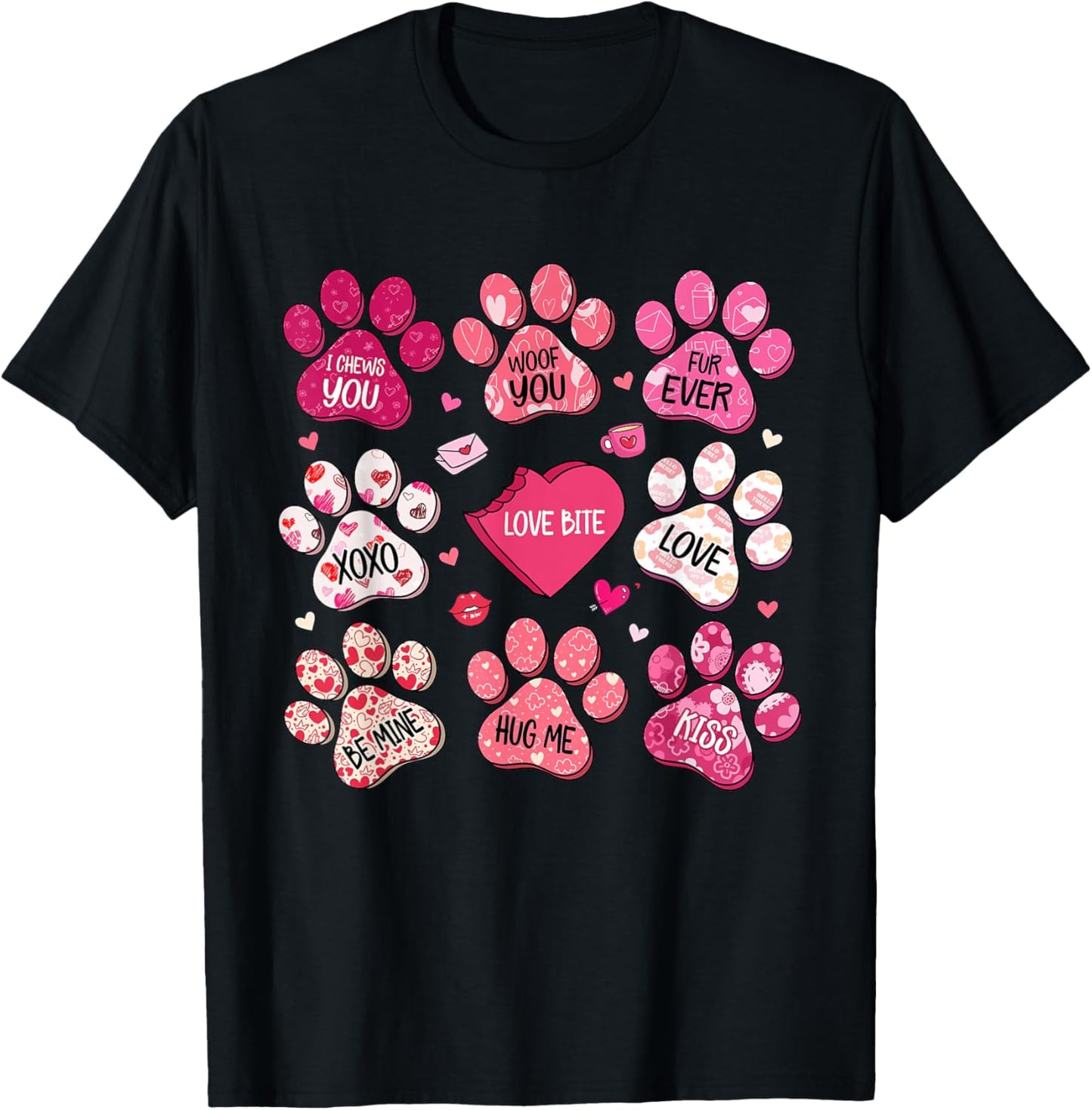 Dog Mama Valentine Coquette Bow Dog Mom Valentines T-Shirt - T-Shirt | Black