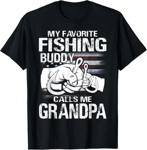 My Favorite Fishing Buddy Calls Me Grandpa T-Shirt - T-Shirt | Black