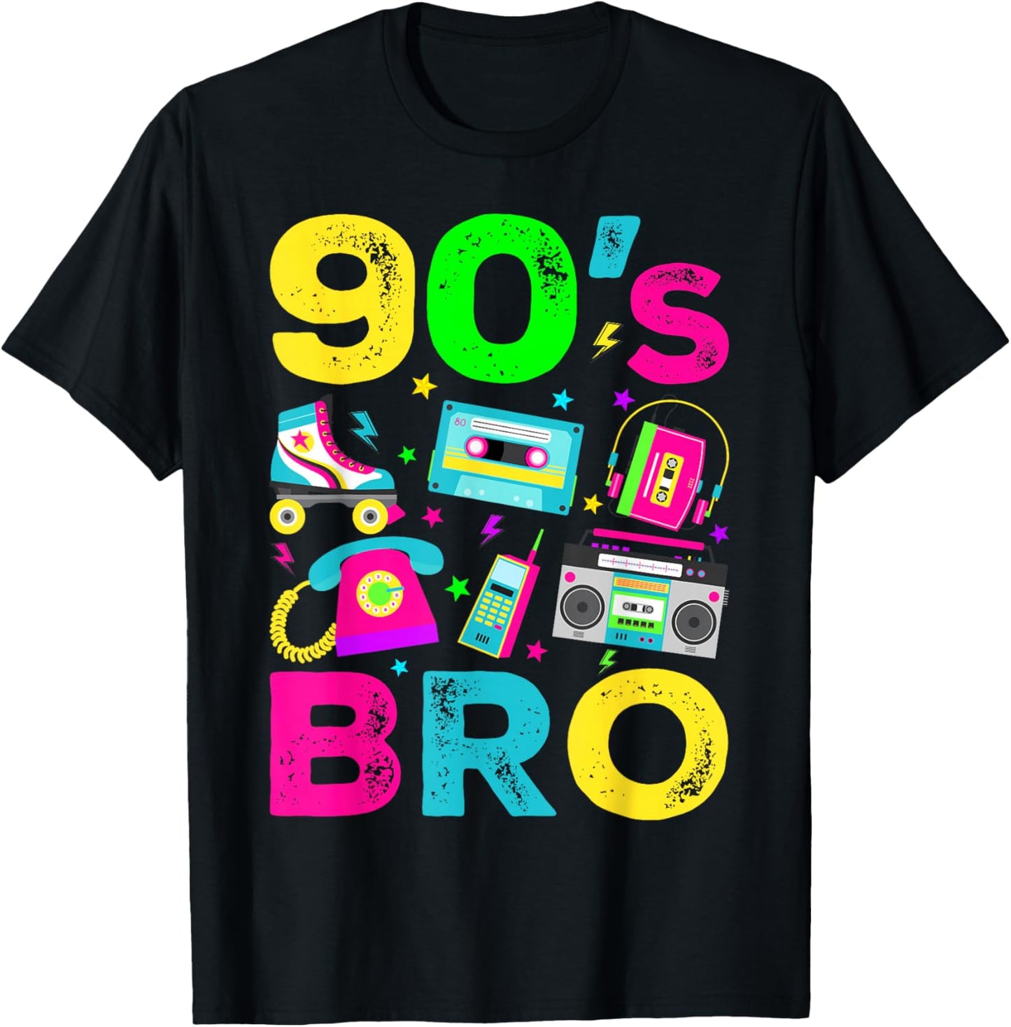 90s Bro 1990s Vintage Style Nineties Retro Party T-Shirt - T-Shirt | Black