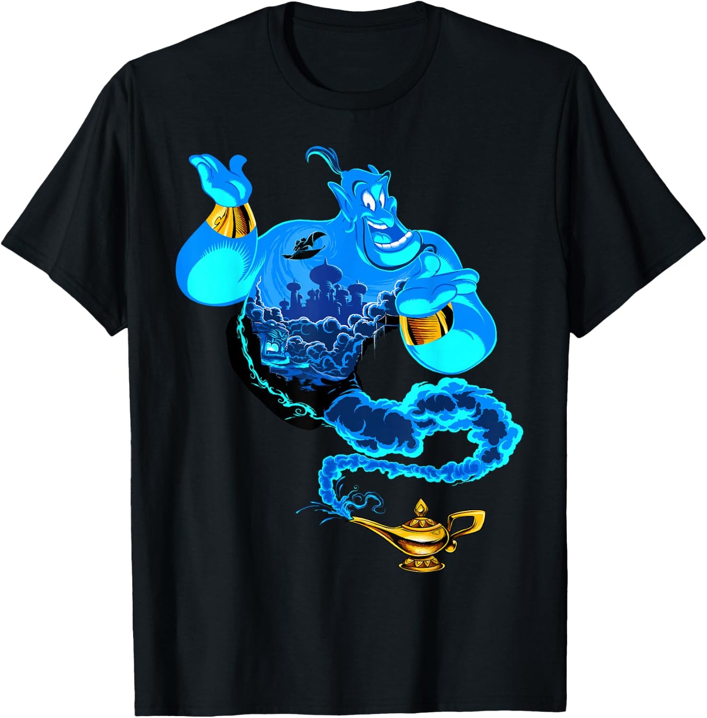 Disney Aladdin Genie Portrait Agrabah Fill Small T-Shirt - T-Shirt | Black