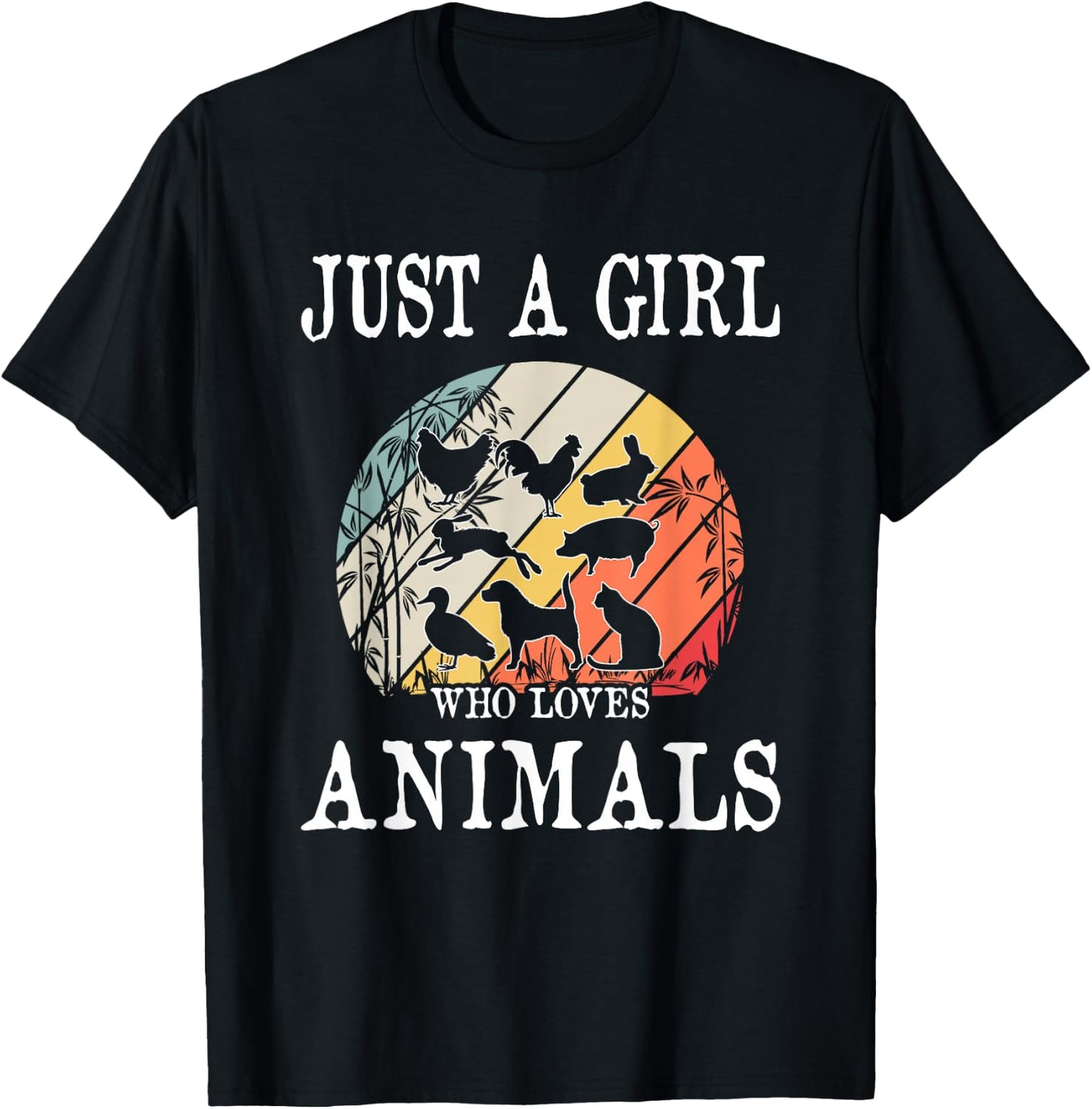 Just A Girl Who Loves Animals T-Shirt - T-Shirt | Black