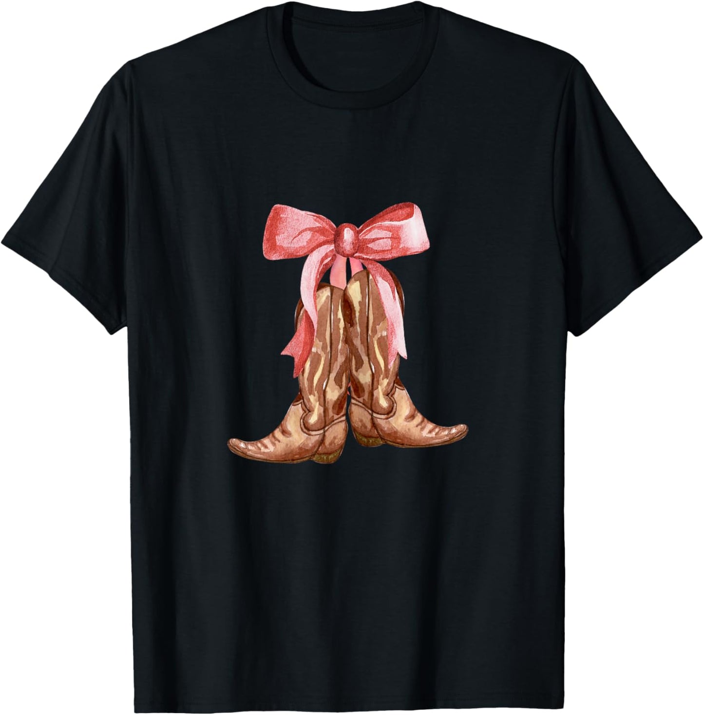 Cowgirl Boots Country Cute Preppy Girls Toddler Kids Women T-Shirt - T-Shirt | Black