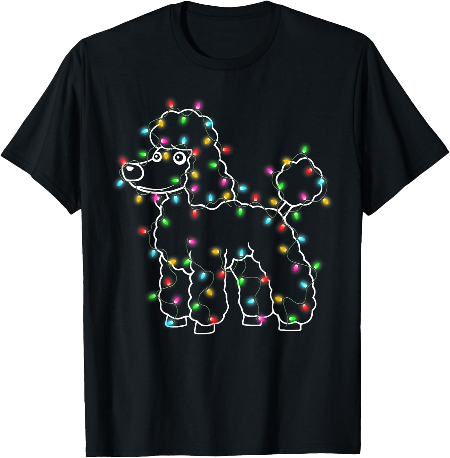 Poodle Dogs Tree Christmas Sweater Xmas Pet Animal Dog Gifts T-Shirt - T-Shirt | Black